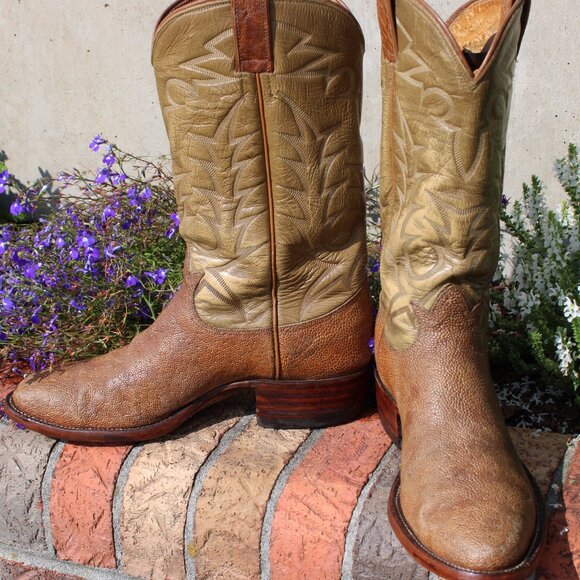 🐘 Tony Lama Tan Elephant Cowboy Boots | Men’s 10.5 D | Black Label - Picture 8 of 10